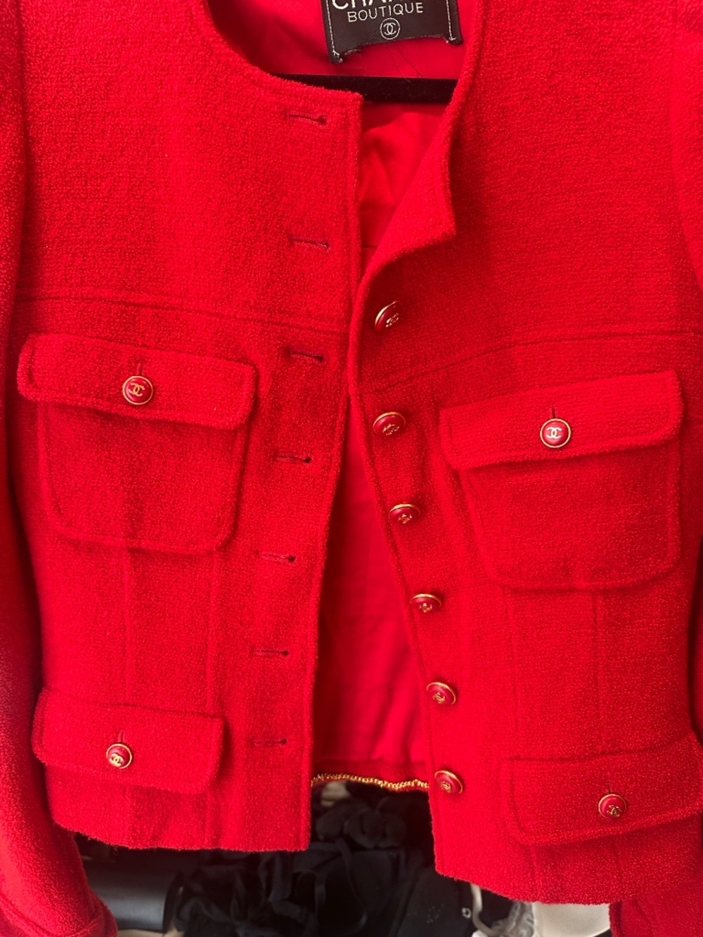Chanel Red Tweed Jacket - Picture 2 of 7